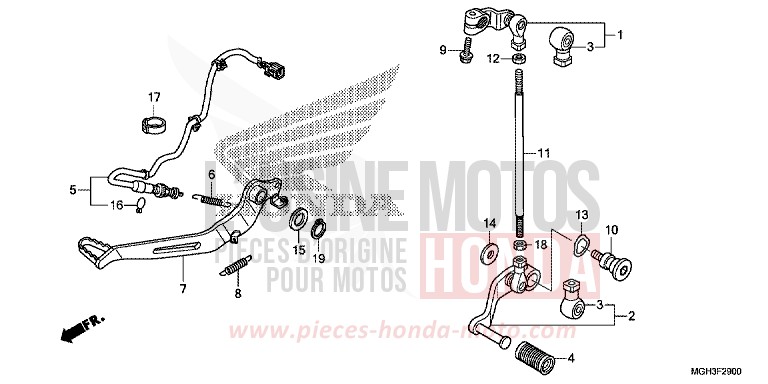 PEDAL for VFR1200X Dual Clutch DARKNESS BLACK METALLIC (NH463) from 2013